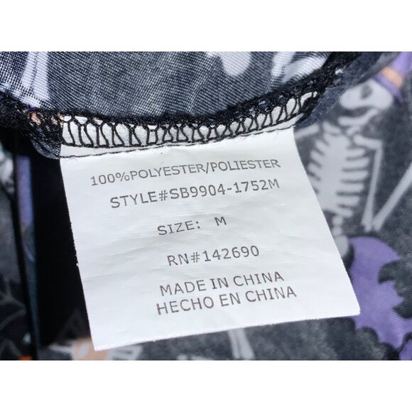 Halloween Scrub Top Skeletons, Spider Webs, Bats Size M - Picture 8 of 9